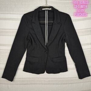 Mosaic & Co Black One Button Blazer Jacket Women’s Size M